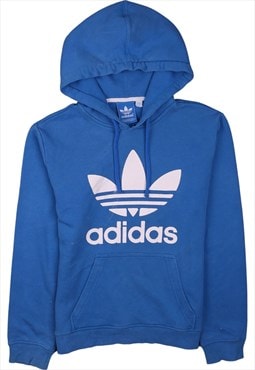 Vintage 90's Adidas Hoodie Pullover Spellout Blue Small