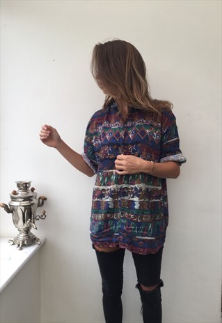 CRAZY PATTERN OVERSIZED RETRO VINTAGE UNISEX FESTIVAL SHIRT