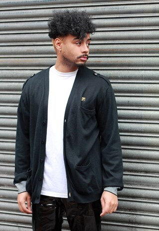 VINTAGE FILA GOLD LOGO CARDIGAN