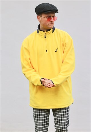 NAUTICA 1/4 ZIP CANARY YELLOW FLEECE SWEATSHIRT