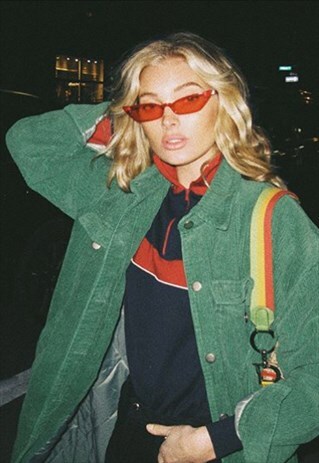 RED SLIM LINE NARROW SUNGLASSES