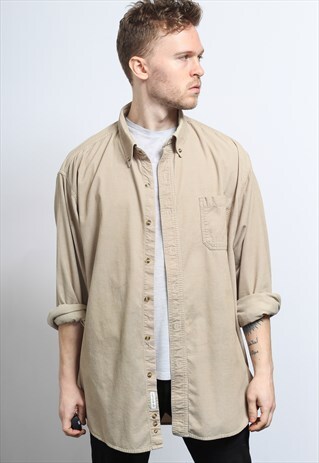 VINTAGE CORDUROY CORD SHIRT BEIGE