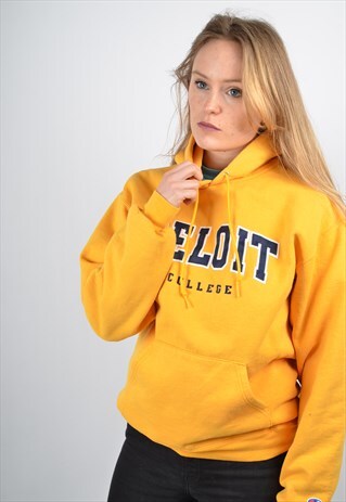 VINTAGE CHAMPION COLLEGE HOODIE ORANGE