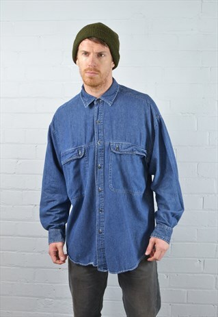 DARK BLUE DENIM SHIRT