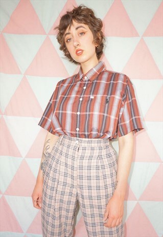 VINTAGE 70S RED CHECKED POLO RALPH LAUREN SHIRT