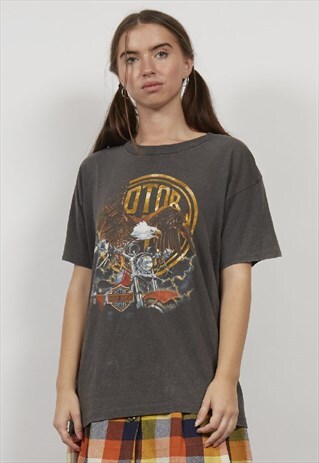 VINTAGE 1988 HARLEY DAVIDSON EAGLE PRINT T-SHIRT