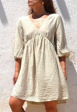 Vintage cool beige viscose dress