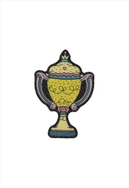 Embroidered Trophy Prize iron on patch / sew on patch