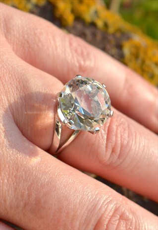 VINTAGE STYLE STERLING SILVER ADJUSTABLE SIZE STATEMENT RING