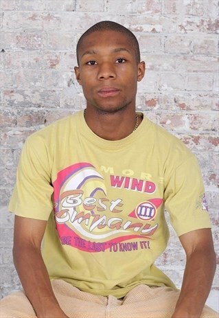 VINTAGE BEST COMPANY LOGO T-SHIRT YELLOW