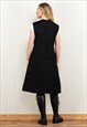 VINTAGE 60'S WOMEN MOD SHIFT DRESS IN BLACK