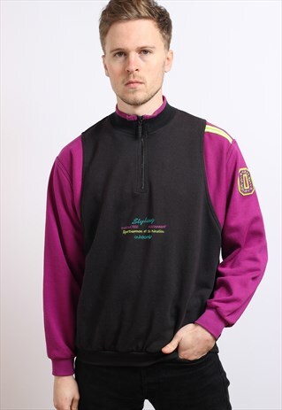 VINTAGE ADIDAS HALF ZIP SWEATSHIRT