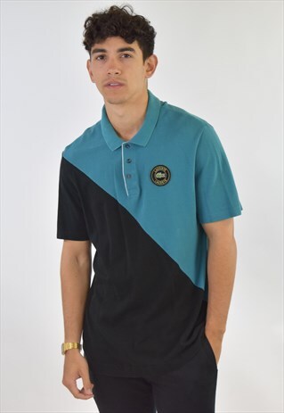 VINTAGE 90S GREEN BLACK LACOSTE POLO SHIRT
