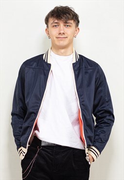 Vintage 00's Men Jack & Jones Reversible Jacket in Blue