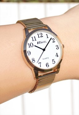 Classic Gold Watch with Expander Strap