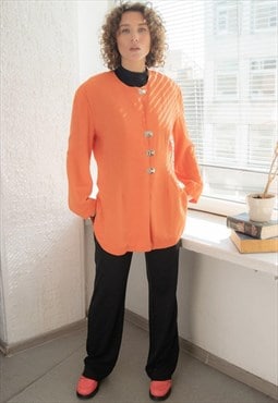 Vintage 80's Bright Orange Buckle Fastening Blazer