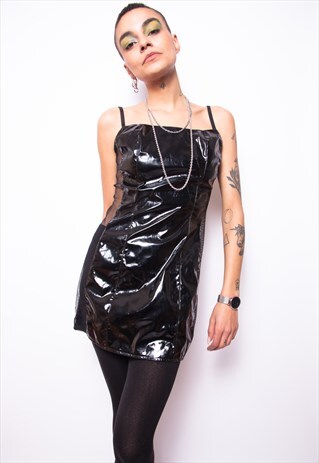 VINTAGE 90S PVC FETISH MINI DRESS ID:2134