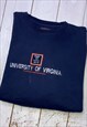 VINTAGE EMBROIDERED COLLEGE UNIVERSITY OF VIRGINIA SWEATER