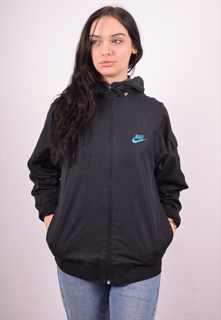 NIKE WOMENS VINTAGE JACKET XL BLACK 90'S