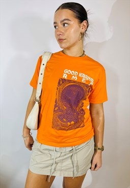 Vintage Size S Good Karma Graphic T-Shirt in Orange