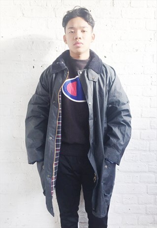 VINTAGE 90'S MENS HUNTER/WAX CORDUROY COLLAR OVERCOAT/PARKA
