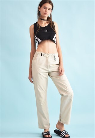 90'S RETRO NEUTRAL STRAIGHT TROUSERS BOTTOMS