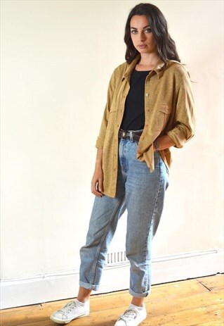1990S VINTAGE ST MICHAEL GOLD SPARKLY METALLIC SHIRT
