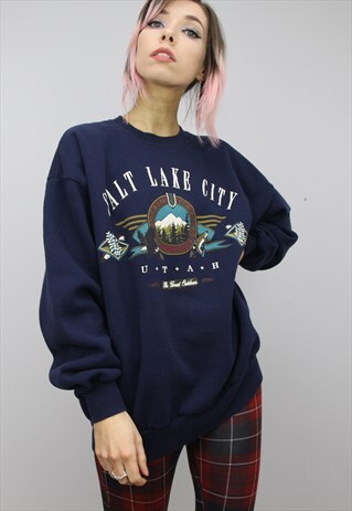 VINTAGE 90S OVERSIZED SALT LAKE CITY SWEATER SWEATSHIRT