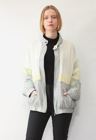 VINTAGE 80' BEAUTIFUL CUTE LIGHT PASTEL GREY JACKET