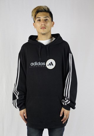 MENS VINTAGE ADIDAS HOODIE JUMPER LARGE BASKETBALL 90'S