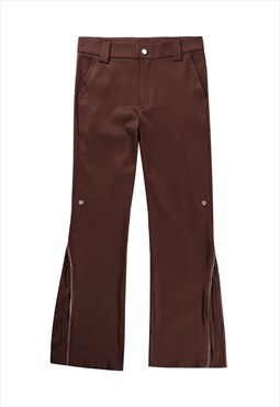 High fashion flare trousers straight to wide zipper pants