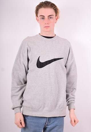 NIKE MENS VINTAGE SWEATSHIRT JUMPER MEDIUM GREY 90'S