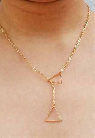 GOLD GEO PENDANT NECKLACE