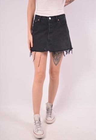 VINTAGE LEVI'S 501 DENIM SKIRT BLACK