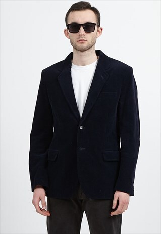 VINTAGE NAVY CORDUROY BLAZER JACKET