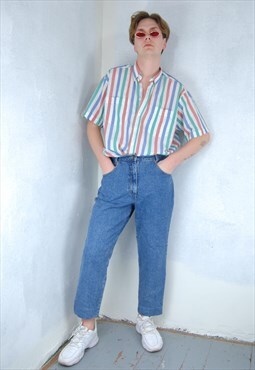 Vintage 90's Light Denim Straight Festival Jeans / UNISEX