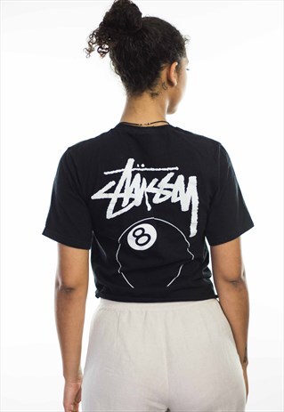 VINTAGE STUSSY LOGO REWORKED CROP TOP 90S S 4.8