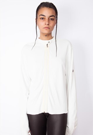 VINTAGE 90S VERSACE FULL ZIP TOP ID:A279