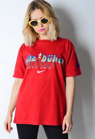 VINTAGE 90S RED NIKE KITZBUHEL T-SHIRT