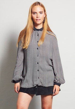 VINTAGE 70'S PRINT BLOUSE