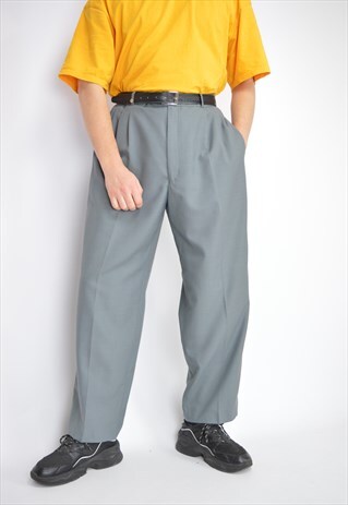 Vintage grey classic 80's suit trousers 