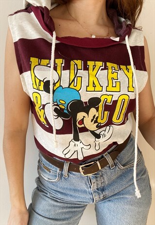 VINTAGE 80S DISNEY MICKEY SLEEVELESS SWEATSHIRT JUMPER