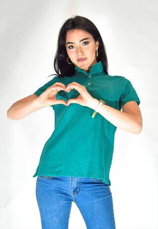 TOMMY HILFIGER GREEN POLO CASUAL STYLE