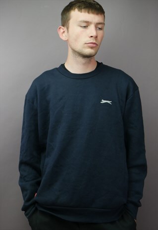 VINTAGE SLAZENGER SWEATER IN BLUE WITH LOGO