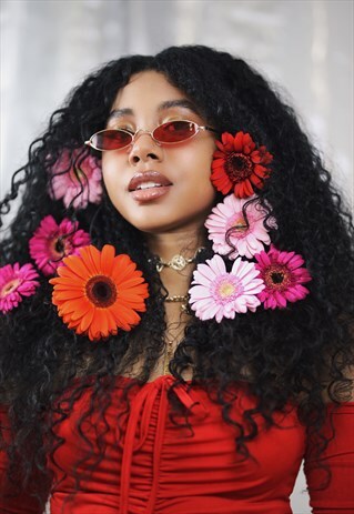 RED SUMMER 90S Y2K SLIM SUNGLASSES SHADES