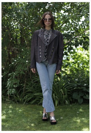 VINTAGE 90'S BROWN LEATHER JACKET