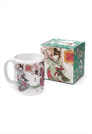 BOXED MUG SET - JAPANESE UKIYO-E ART MAIKO GEISHA CUTE CUP
