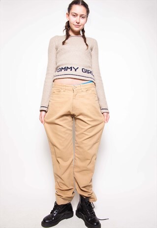 VINTAGE 90S DOLCE & GABBANA BEIGE TROUSERS ID:7542