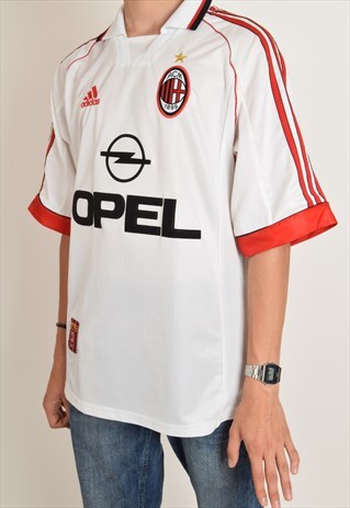 VINTAGE ADIDAS FOOTBALL SHIRT AC MILAN MALDINI MADE IN ITALY