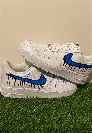 Nike Customised Air Force 1 - Blue splash | Blue Bee Customs | ASOS ...